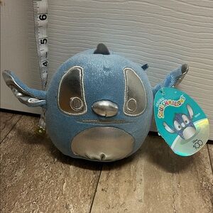 Squishmallows Blue and Silver Stitch Stuffed Animal